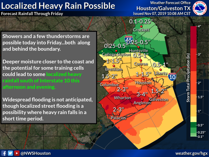 Localized Heavy Rain Possible